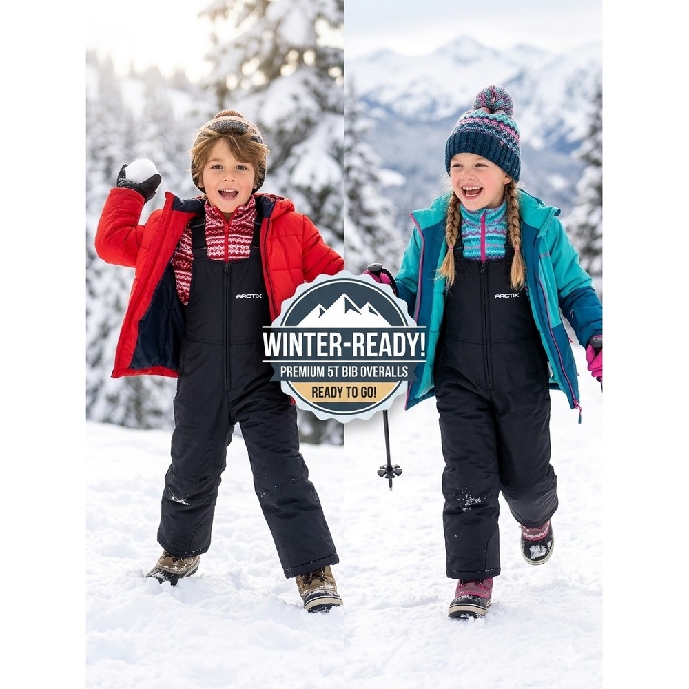 Arctix Toddler 5T Snow Bib Overalls Black Winter Ski Pants 3k insulated